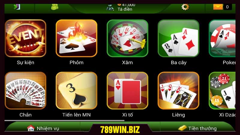 trò chơi có tại Game bài MG